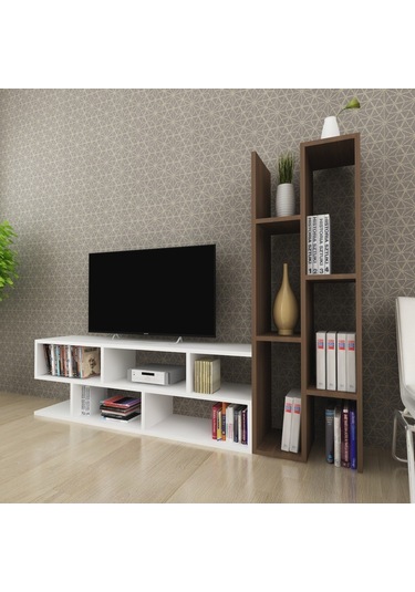 Moonlife Joungle Tv Ünitesi Ceviz Beyaz Ceviz