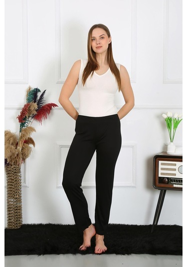 Akbeniz Kadın Pamuk Penye Tek Alt Pijama Siyah 27514-siyah Siyah