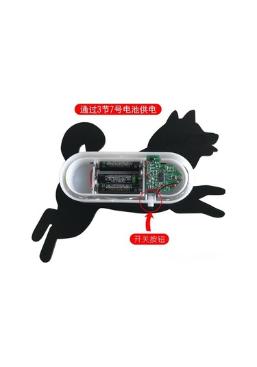 Tongxida Kedi Silüetli Duvar Lambası - Sesli Aydınlatma, Kullanışlı Pilli Projeksiyon Siyah