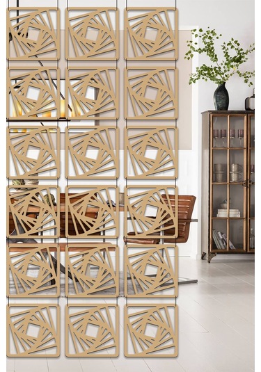 Artavessa 12 Parça Oda Bölücü Seperatör Mdf Paneller - Model 1 (Bej)