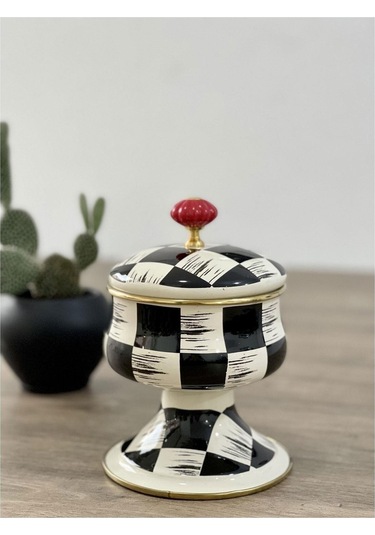 Lüx Emaye Makenzi Kapaklı Büyük Kase 20x14 Cm Çok Renkli