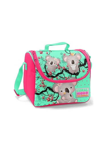 Coral High Kırmızı-Yeşil Koala Baskılı Termoslu Beslenme Çantası