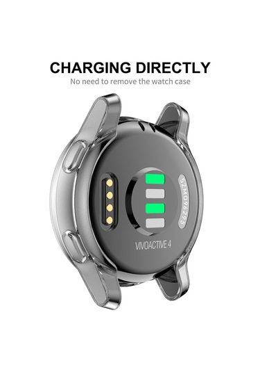 Garmin Venu 2s 40mm / Vivoactive 4s 40mm İçin Enkay Hat-prince Tam Kapatıcı Şeffaf Tpu Yumuşak Kılıf