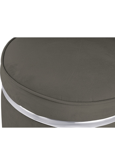 Zerafet Silver Kaplama Luxery Puf-antrasit Babyface Kumaş Pofuduk Oturma Pufu&makyaj Pufu&bench