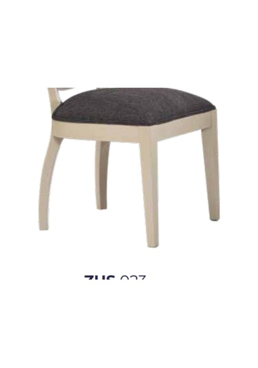 Bengimobilya Sandalye Zus023 Madalyon Model Kayın Ahşap Ayak Parlak Krem R