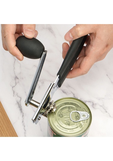 Geeksen Stainless Steel El Manuelı 3'lü Fonksiyonlu Kutu, Kavanoz Ve Şişe Açıcı: Ergonomik Tutamalı, Gıda Grubu, Dayanıklı Mutfak Aleti Siyah