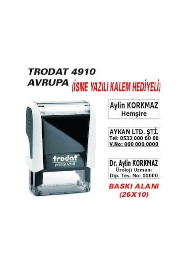 Kaşe - Trodat 4910 - Hemşire - Doktor Kaşesi N11.15112