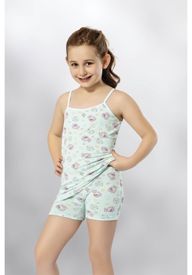 Kota 3407x6 Kız Çocuk 6'lı Karışık Desen İp Askılı Atlet Külot Takım-renkli Asorti