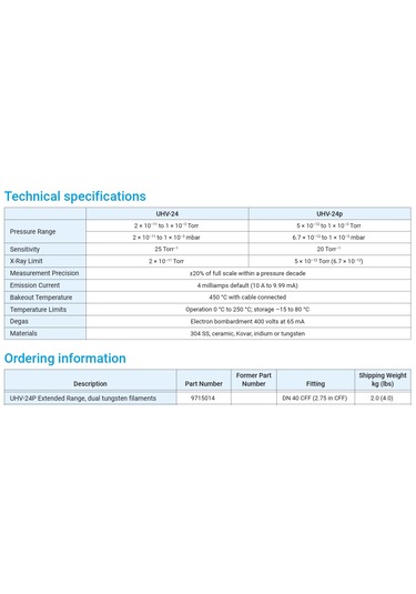 Uhv-24 Bayard-alpert Vakum Ölçer Sensörü