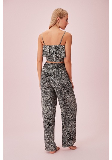 Suwen Rana Crop Top Sba24570911 Siyah