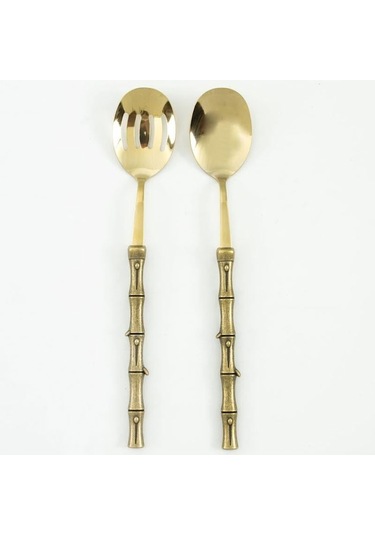 Bambu 2 Parça Salata Servis Seti Antik Titanyum