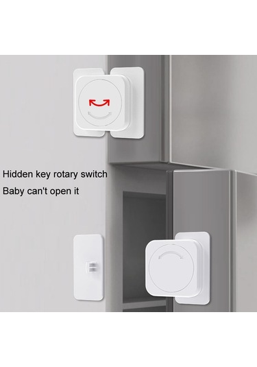 Sones Çok İşlevli Bebek Sıkışma Önleyici Kapı Mandalı Çekmece Buzdolabı Çocuk Güvenlik Kilidi Beyaz