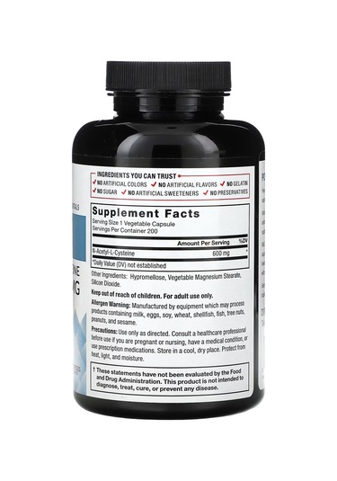 N-acetyl Cysteine 600 Mg 200 Kapsül Immunity,cellular Health & Antioxidant Levels