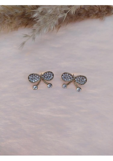 Hdmarketim Kelebek Swarovski Taşlı İncili Doğa Temalı Küpe Çok Renkli