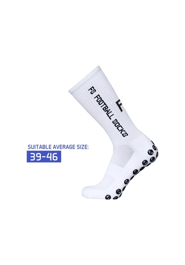 Yuntech01 3'lü Yapışkan Futbol Çorapları - Polyester Malzeme - 39-46 Beden Beyaz