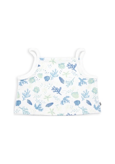 ORGANİK HAVLU KUMAŞ ASKILI CROP KIZ ÇOCUK BLUZ Ekru