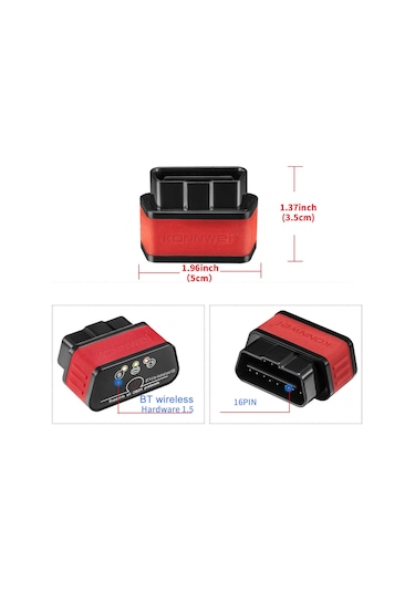 Aubyhe Konnweı Kw903 Bt5.0 Obd2 Araç Arıza Tarayıcı 12v Benzin/dizel Araçlar İçin Tüm Obd2 Protokolleri Ve Android/ios Desteği