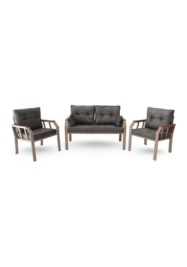 Tu Tienda Kapiçino Metal 2+1+1 Demonte Bahçe,balkon Takımı Gri