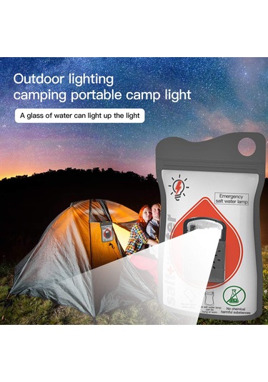 Neevoyu Tuzlu Suyla Çalışan 10 Saat Işık Veren Taşınabilir Acil Durum Lambası - Kamp & Doğa Yürüyüşü İçin Gri