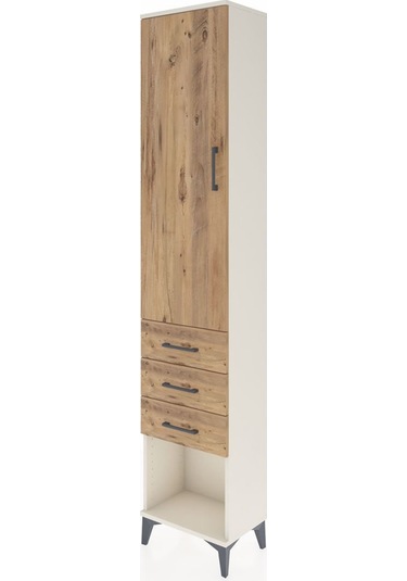 Arges Dolap 2 Raflı 3 Çekmeceli Tek Askılı 44x30x221 Aytaşı-çam Aytaşı