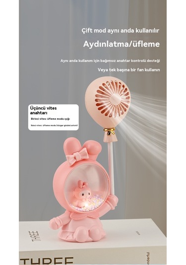 Aurora Karikatür Sevimli El Masaüstükçük Fan Katlanabilinir Taşınabilinir Büyük Rüzgar Gücü Usb Şarj Elektrikli Fan