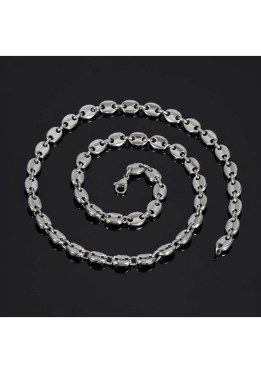 Altın Paslanmaz Çelik Hip Hop Kahve Çekirdeği Zincirler Kolye Domuz Burun Zincirleri Bilezikler Punk Kolye 6mm-23cm