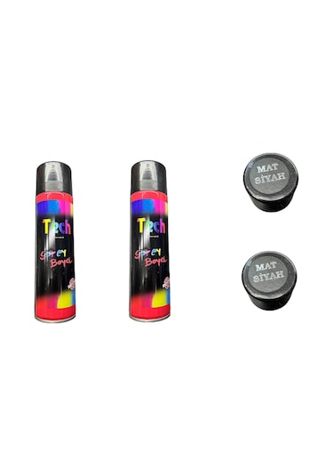 Sprey Boya Mat Siyah 2 Li Set Çok Amaçlı Boya 170 Gram