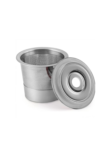 Fosenze Keurig Makinaları İçin Tek Kullandımda Paslanmaz Çelik Yeniden Kullanılabilir Kahve Kapsülü, 304 Gıda Grubu, Atık Azaltır, Bpa'sız, Kolay Temizlenir Gümüş