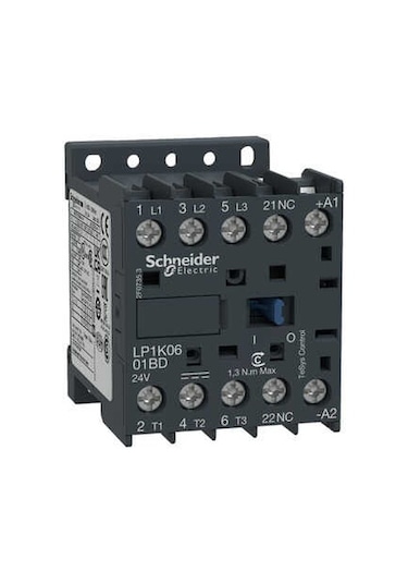 Lp1k0601bd-tesys K Kontaktör 3p 6a Ac3 24vdc 1nk