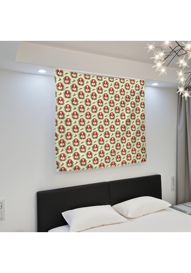 Noel Desenli 50x50 İnç Kare Duvar Halısı, Oturma Odası, Yatak Odası Ve Genç Odası İçin-a160