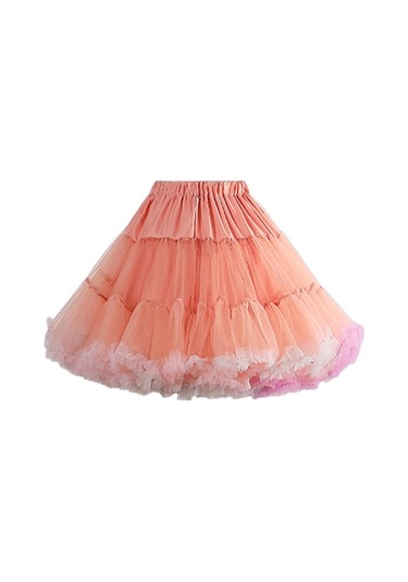 Fastbuy Homyl Kadın Katmanlı Tül Kombinezon, Şifon Kabarık Etek, Çok Renkli Kombin Çok Renkli