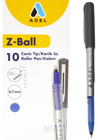 Adel Z-ball Roller Kalem 0.7 Mm Mavi 10 Adet