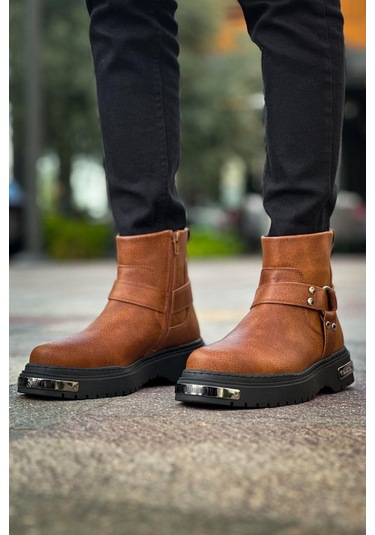 Derije Erkek Fermuarlı Bot Taba Mn227 Taba