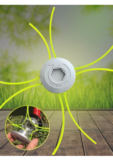 Tüm Benzinli Tırpanlara Uyumlu Örümcek Mantar Misina Başlık Ve Telli Fırça 2 Li Çim Kesici Set