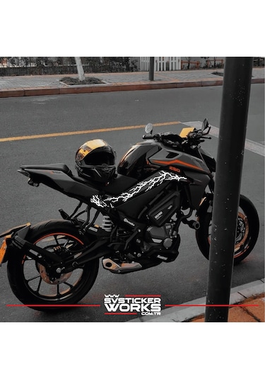 Cfmoto 250nk Sticker Orta Şase Şimşek Yıldırım Sticker Deseni Dekor Sticker