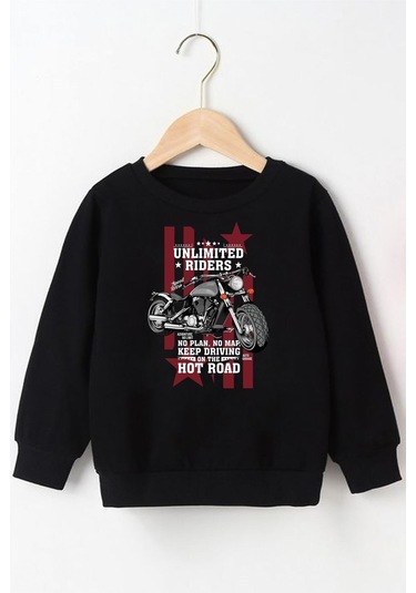 2'li Unlimited Riders-nice To Meet You Baskılı Erkek Çocuk Gri-siyah Sweatshirt Gri - Siyah1