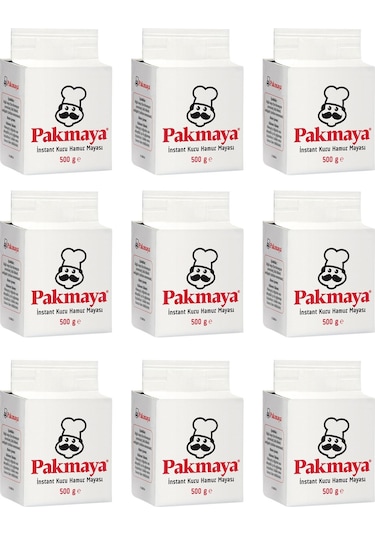 Pakmaya Instant Kuru Hamur Mayası 500 Gr X 9 Adet