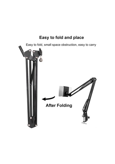 Kangvka Beyaz Klemeli Kollu Telefon/tablet Tutucu 4-12.9 İnç İçin: Ergonomik Açılabilir, İzleme-çalışma-el Serbestleştirici Masa/yatak Üstü Tutucu