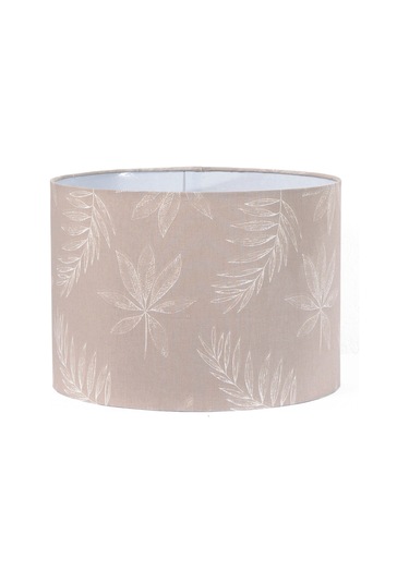 Desenli Başlıklı El Yapımı Simli Beyaz İp Abajur Beyaz