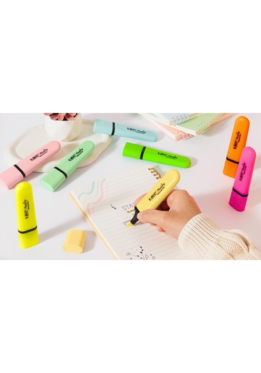 Bic Marking Flat Fosforlu Kalem Sarı 12 Adet Sarı