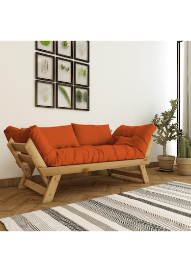 Adalar Masif Natural-turuncu Renk 2li Kanepe Cpt8171-210