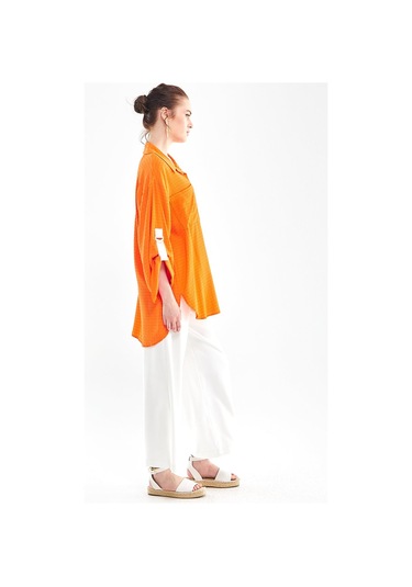 Çift Cepli Oversize Tunik-turuncu Turuncu