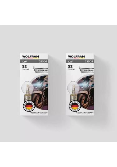 Wolfram 12v Halogen Lamba S2 35, 35w Ba20d Motorcycle 1 Adet 179210229