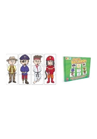 Eşleştir.Ben Kimim?Mukavva Puzzle
