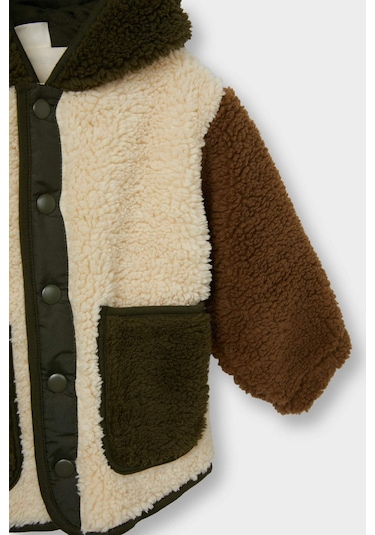 Defacto Erkek Bebek Kapüşonlu Pelüş Hırka F7586a525wnbg286 Bej