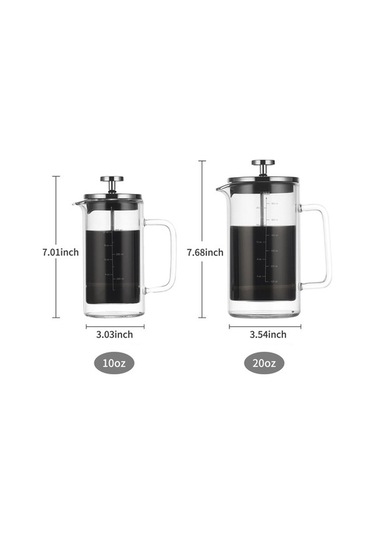 Pazly 20oz Çift Duvarlı Fransız Press Kahve Makinesi Yüksek Yoğunluklu H44475-600 Diğer