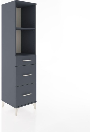 Hyperion Dolap 2 Raflı 3 Çekmeceli 44x44x182 Antrasit-antrasit Antrasit