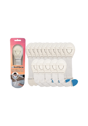 Ketbox Çocuk Bebek Çekmece Dolap Güvenlik Kilidi Çok Amaçlı Kilit 15 Adet Çok Renkli