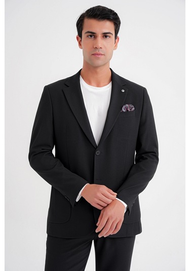 C 698 Ceket Regular Fit Siyah-1 Casual Siyah