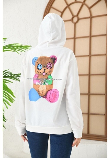 Altamira Unisex Barrow Baskılı Oversize Kapşonlu Sweatshirt 001